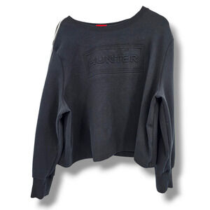 Hunter X Target Women's Plush Cropped Embossed Striped Sleeve Sweatshirt Size 3X